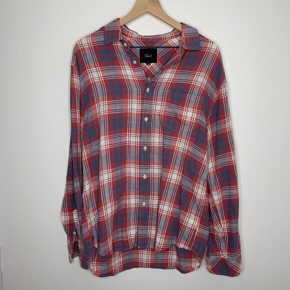 Rails Plaid Blue Red Button Down Shirt Longsleeve Womens Medium - Picture 1 of 12